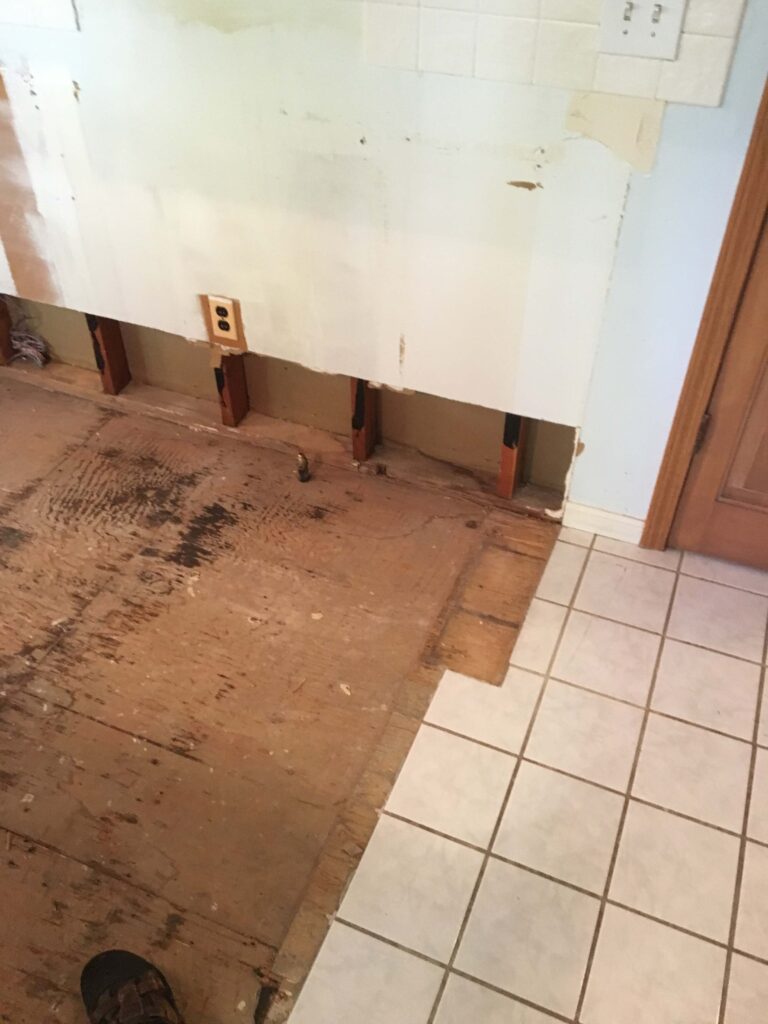 Water Damage kitchen floor repair ann arbor Exact Recon Restoration